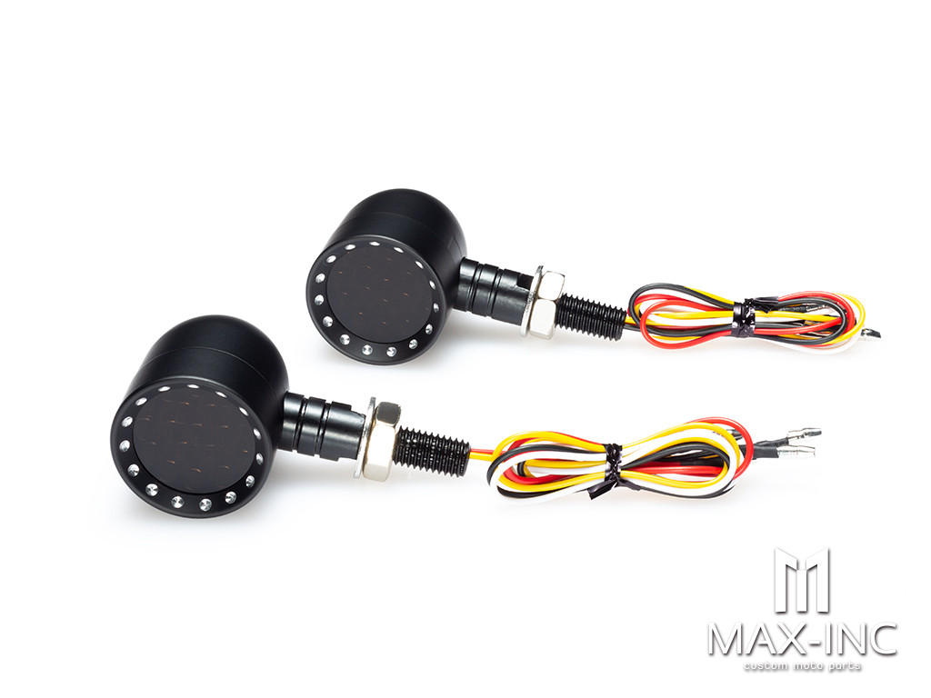 Black Bobber Alloy Integrated LED Stop / Tail Lights + Turn Signals