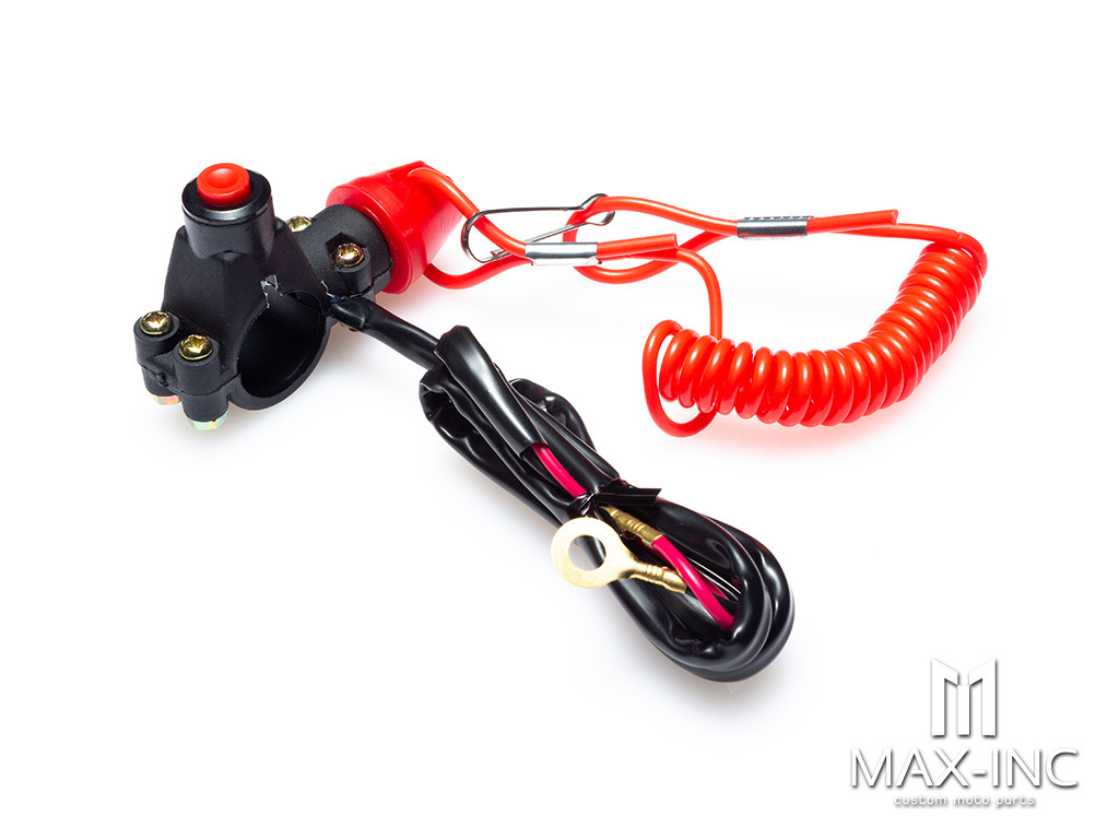 Universal Handlebar Mount Engine Kill Switch + Tether Cord - Fits 7/8"(22mm)