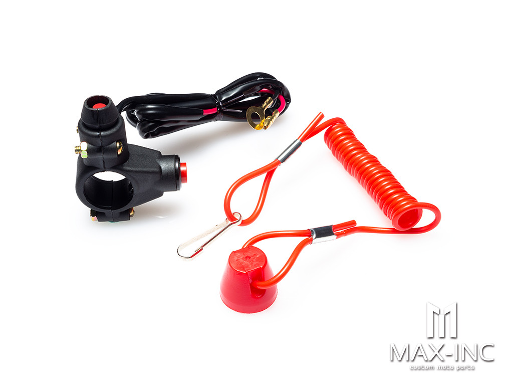 Universal Handlebar Mount Engine Kill Switch + Tether Cord - Fits 7/8"(22mm)