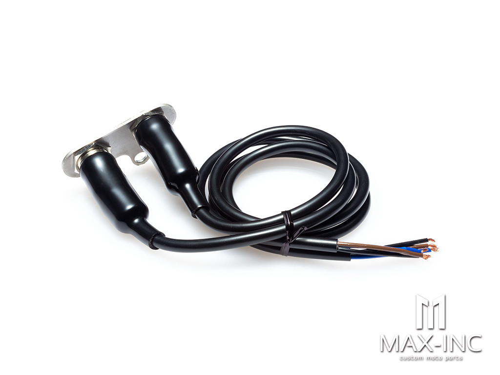 Universal Stainless Steel Bolt Mount Handlebar On/Off Switch Assembly - Blue LED Accent Light