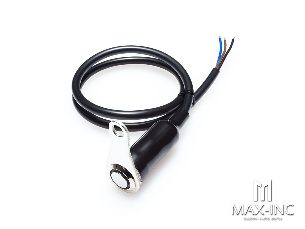Universal Stainless Steel Bolt Mount Handlebar On/Off Switch - Blue LED Accent Light