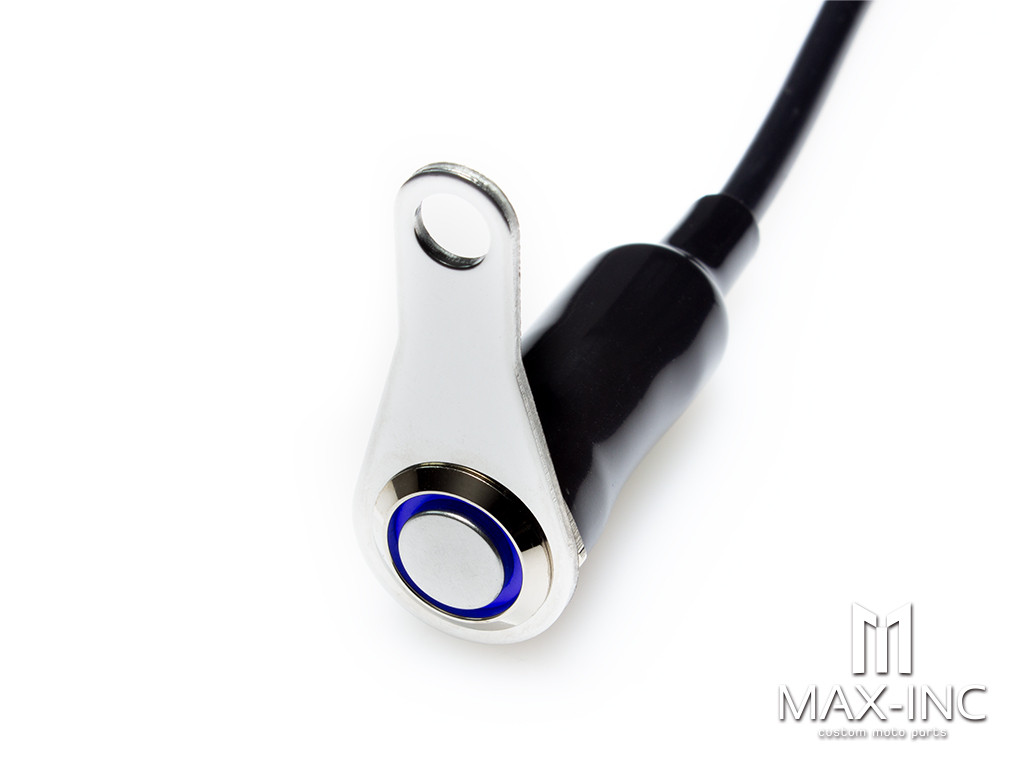 Universal Stainless Steel Bolt Mount Handlebar On/Off Switch - Blue LED Accent Light