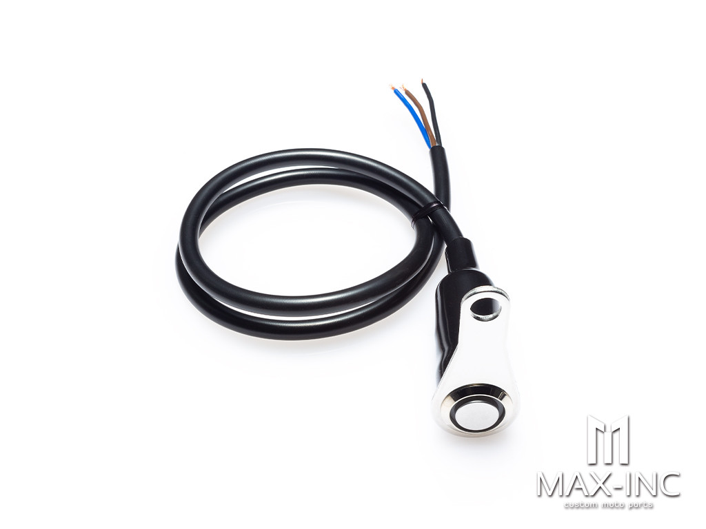 Universal Stainless Steel Bolt Mount Handlebar On/Off Switch - Blue LED Accent Light