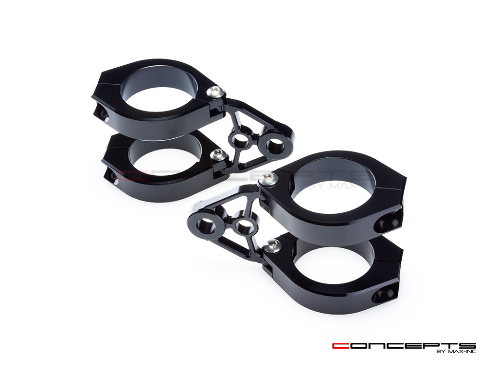 MAX Corto Black CNC Machined Headlight Brackets - Fits Fork Sizes 32 - 59mm