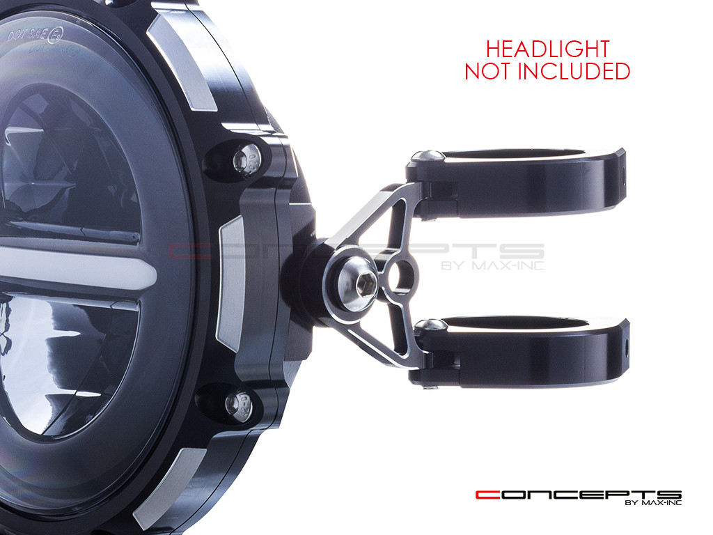 MAX Corto Black + Contrast CNC Machined Headlight Brackets - Fits Fork Sizes 32 - 59mm