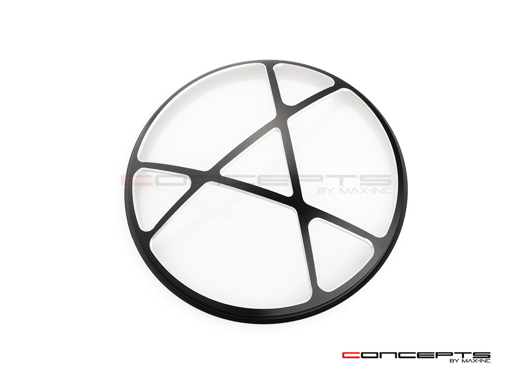 7" Anarchy Grille Design Black + Contrast CNC Aluminum Headlight Guard Cover