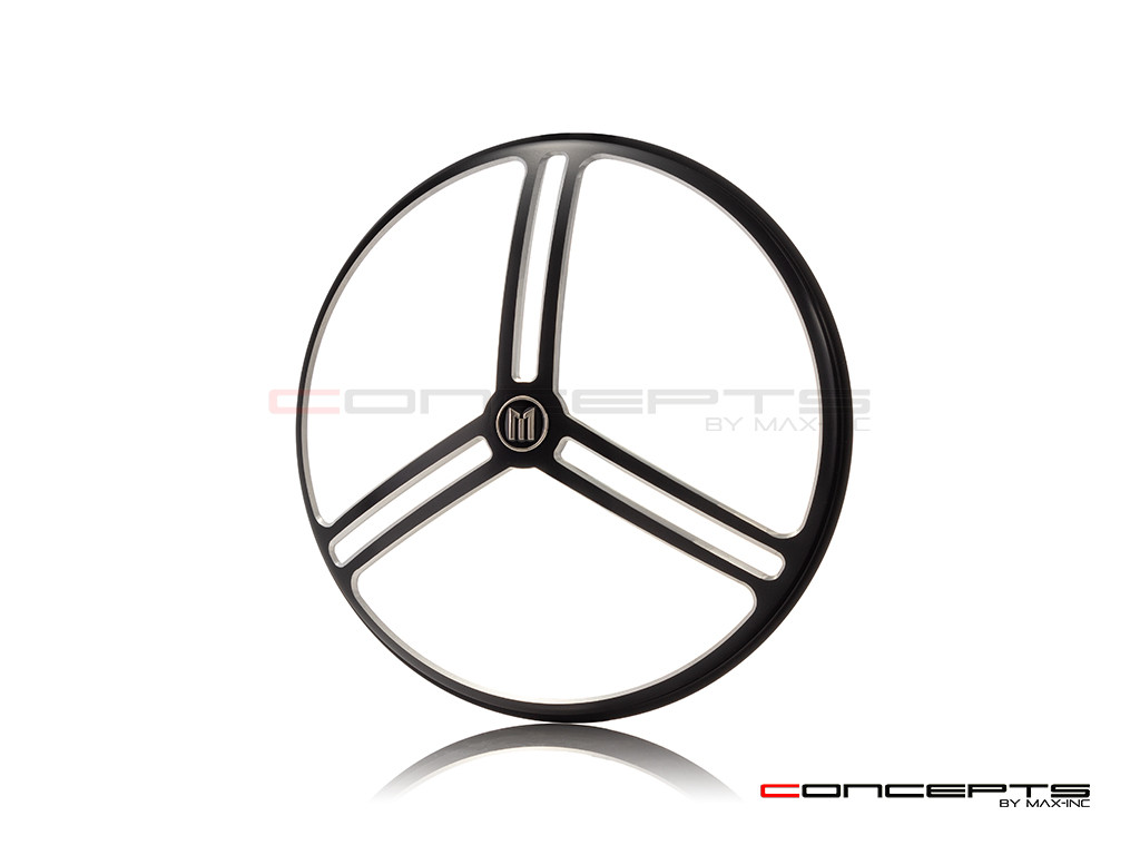 7" Tri-Pro Grille Design Black + Contrast CNC Aluminum Headlight Guard Cover