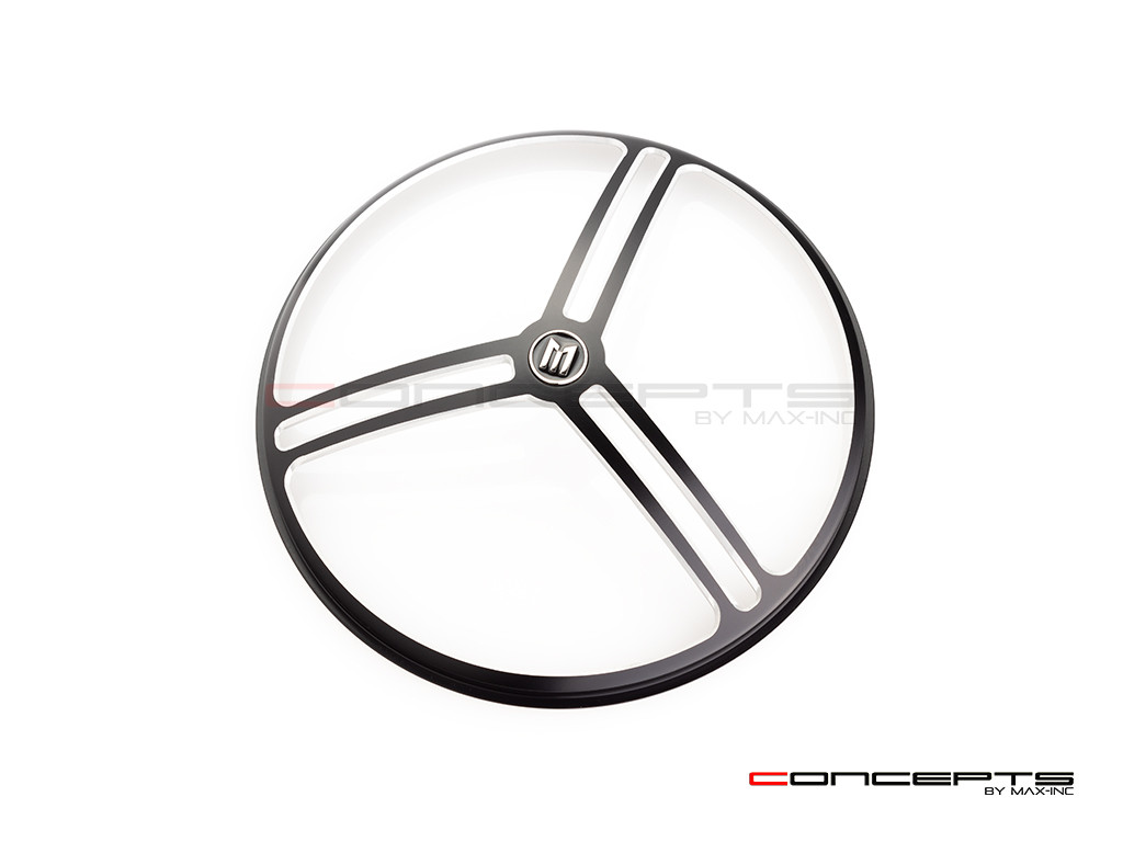 7" Tri-Pro Grille Design Black + Contrast CNC Aluminum Headlight Guard Cover