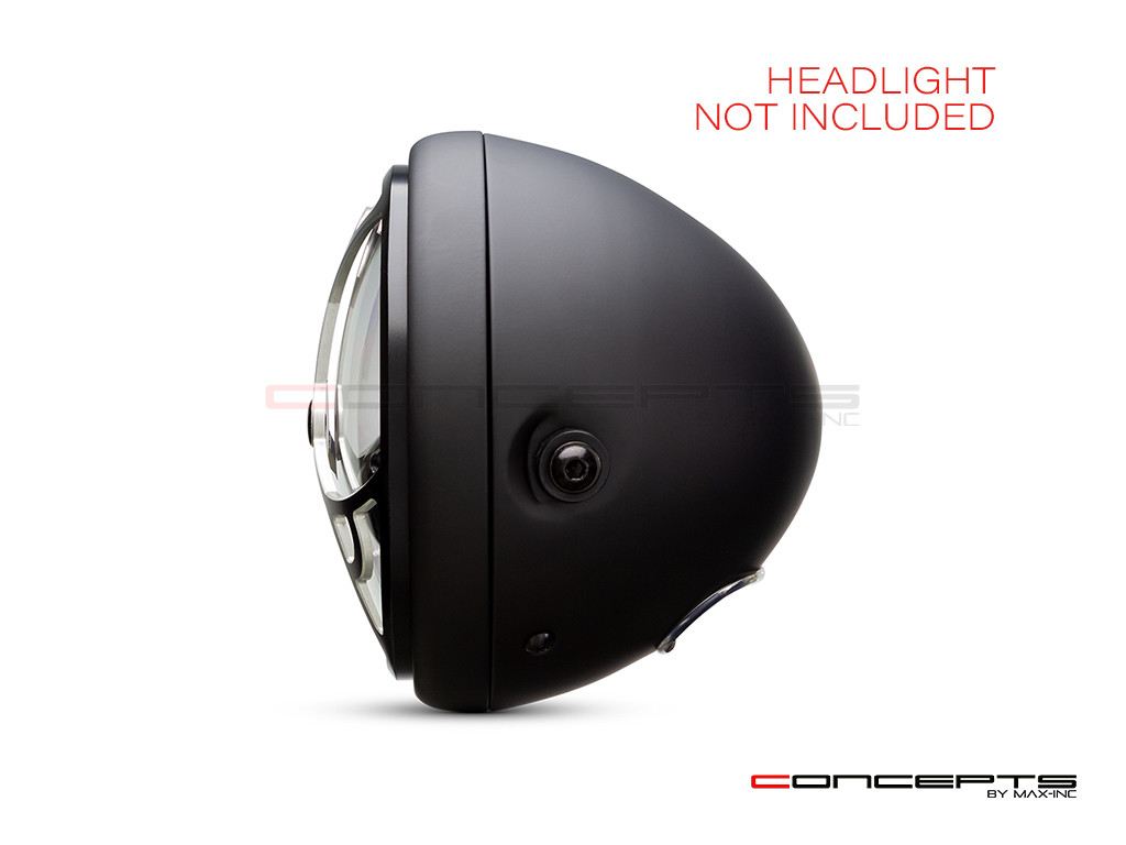 7" Tri-Deco Grille Design Black + Contrast CNC Aluminum Headlight Guard Cover