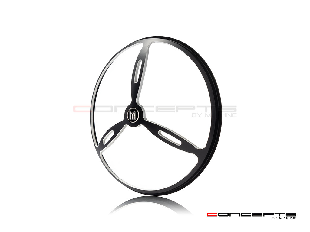 7" Tri-Prop Grille Design Black + Contrast CNC Aluminum Headlight Guard Cover