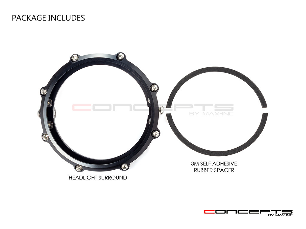 MONZA 5.75 Inch CNC Machined Aluminum LED Headlight Surround - Black