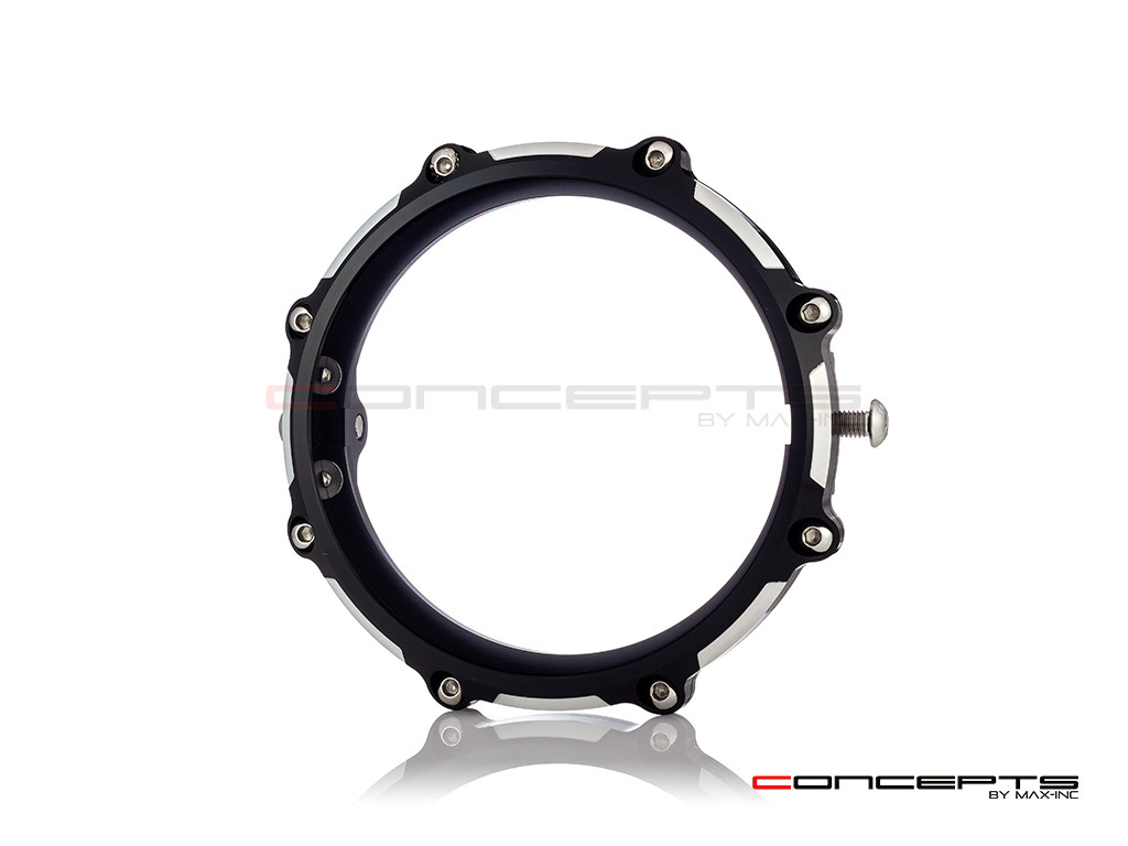 MONZA 5.75 Inch CNC Machined Aluminum LED Headlight Surround - Black + Contrast