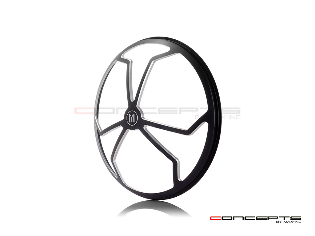 7" J-Rob Grille Design Black + Contrast CNC Aluminum Headlight Guard Cover