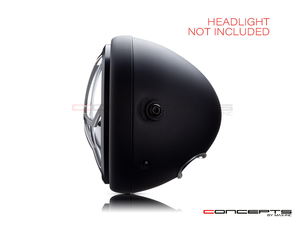 7" J-Rob Grille Design Black + Contrast CNC Aluminum Headlight Guard Cover