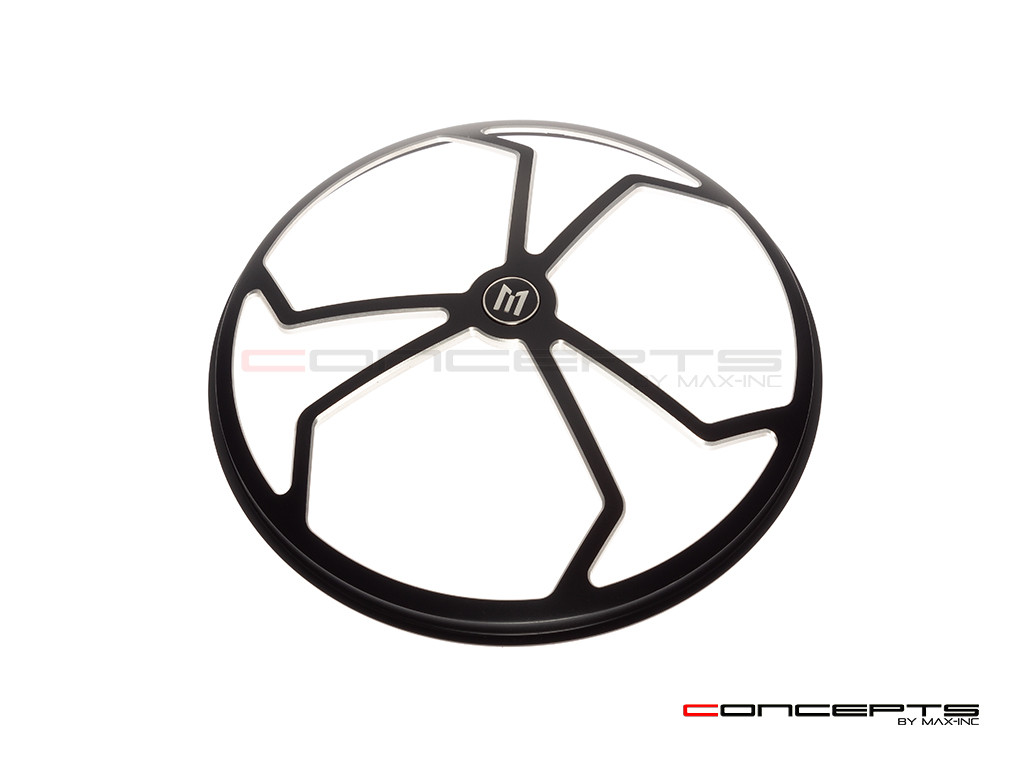 7" J-Rob Grille Design Black + Contrast CNC Aluminum Headlight Guard Cover