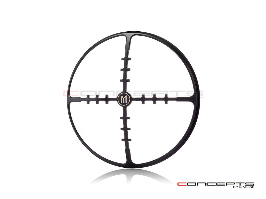 7" Cross Hairs Grille Design Black CNC Aluminum Headlight Guard Cover