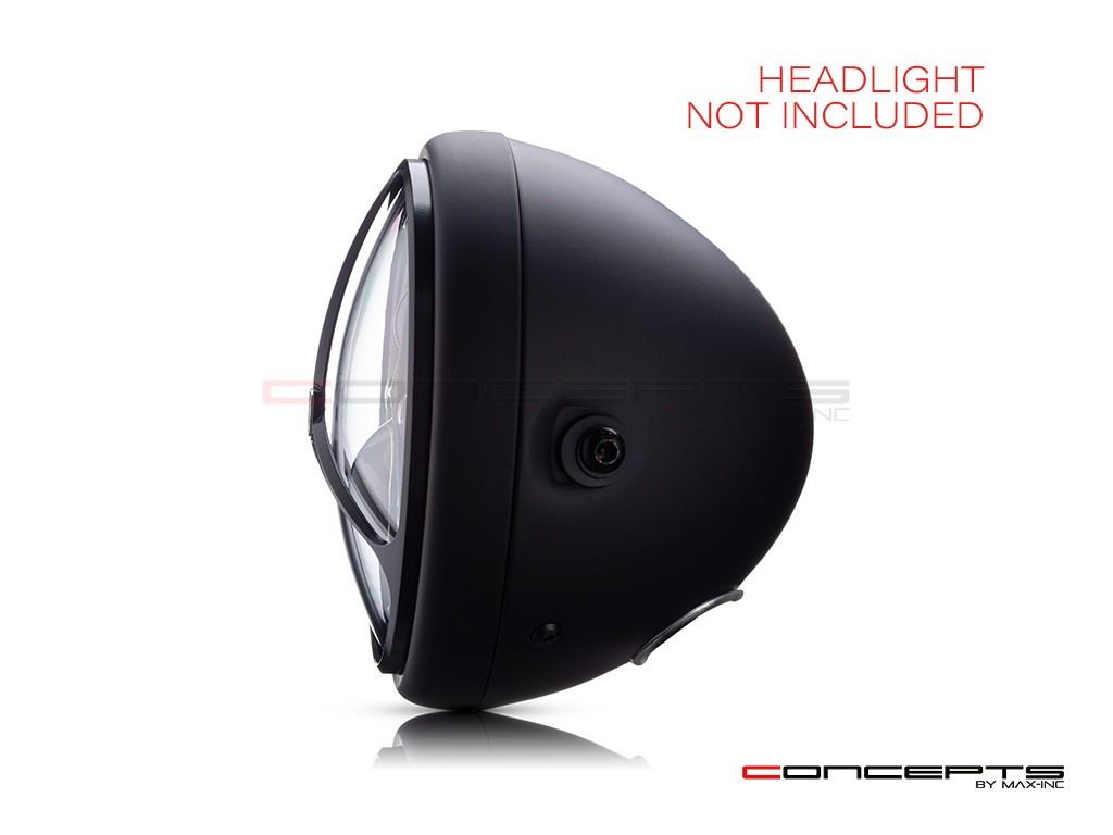 7" Tri-Benz Grille Design Black CNC Aluminum Headlight Guard Cover