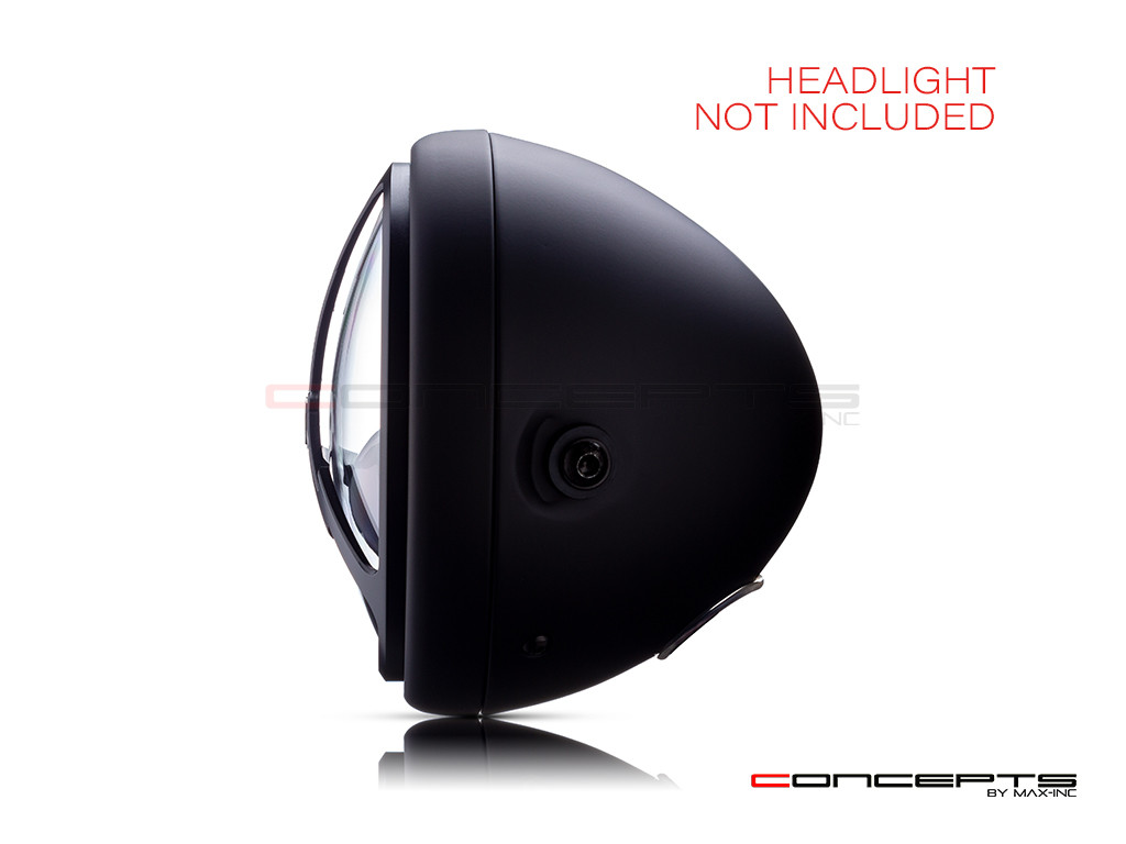 7" Tri-Bolt Grille Design Black CNC Aluminum Headlight Guard Cover