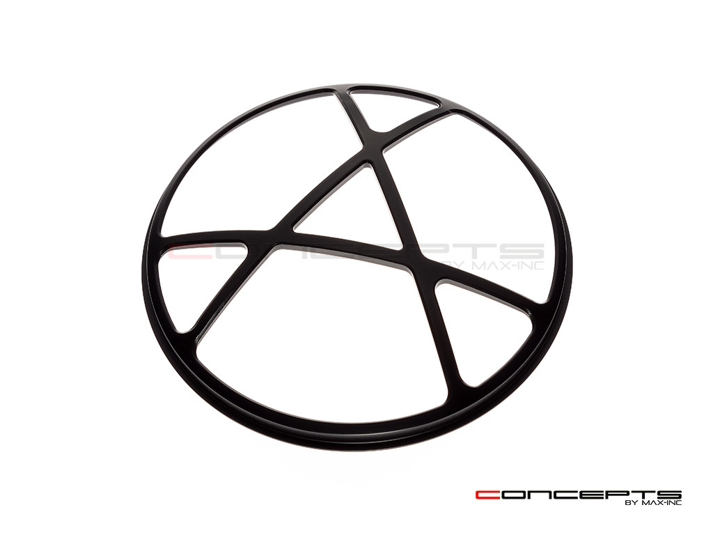 7" Anarchy Grille Design Black CNC Aluminum Headlight Guard Cover