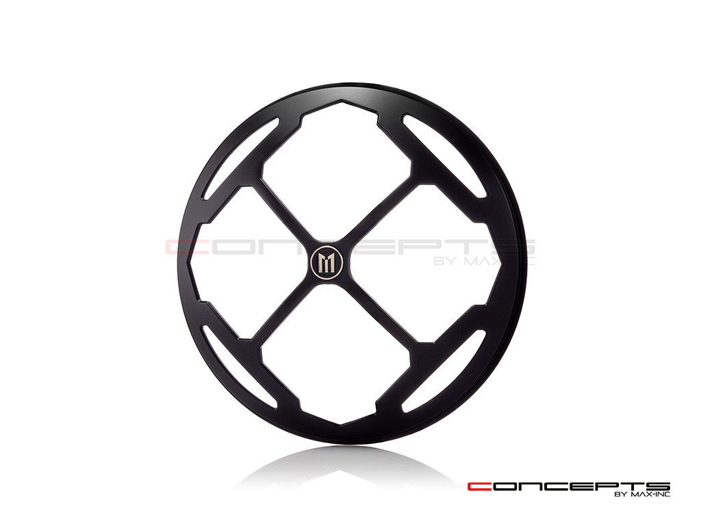 7" Rukis Grille Design Black CNC Aluminum Headlight Guard Cover