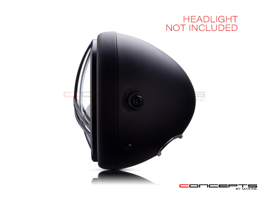 7" Tri-Pro Grille Design Black CNC Aluminum Headlight Guard Cover