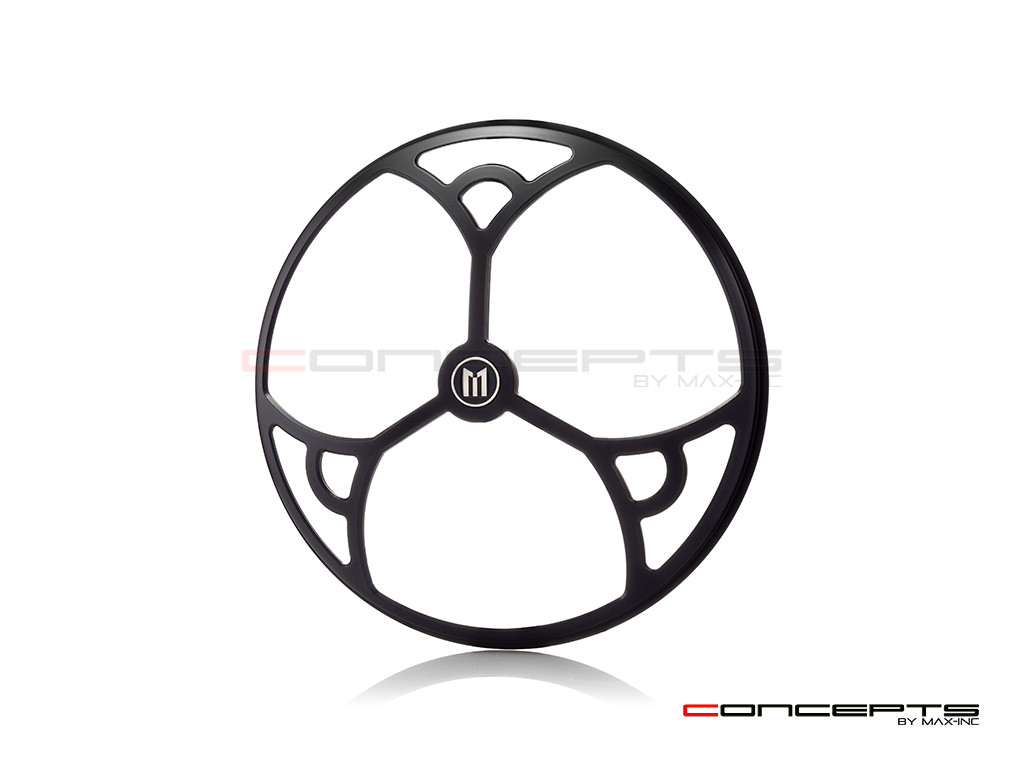 7" Tri-Deco Grille Design Black CNC Aluminum Headlight Guard Cover