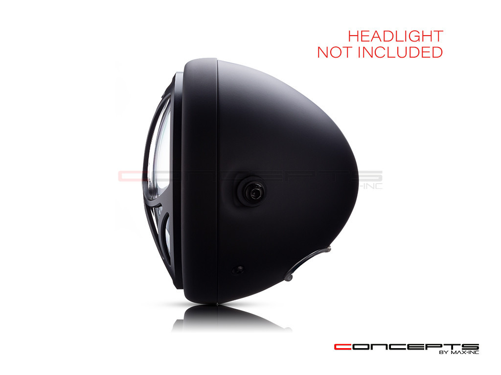 7" Tri-Maltese Grille Design Black CNC Aluminum Headlight Guard Cover