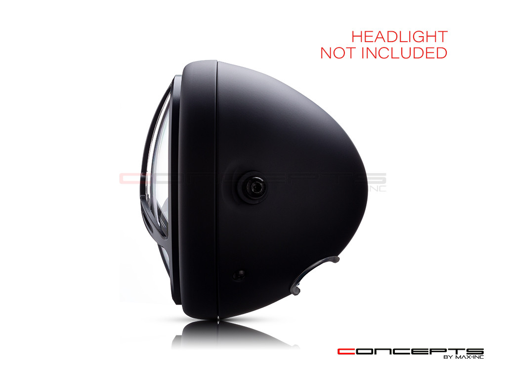 7" Tri-Prop Grille Design Black CNC Aluminum Headlight Guard Cover