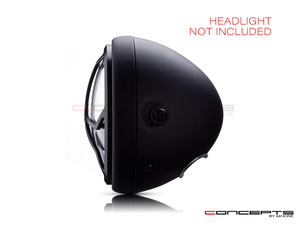 7" J-Rob Grille Design Black CNC Aluminum Headlight Guard Cover