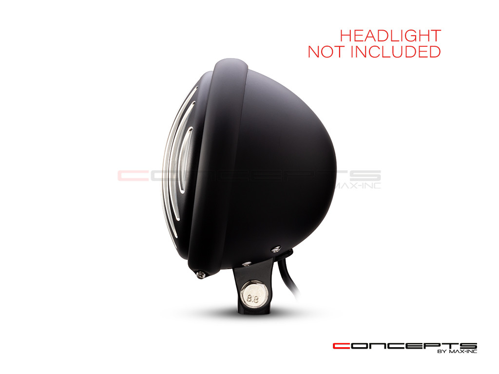 5.75" Prison Grill Design Black / Contrast CNC Aluminum Headlight Guard Cover