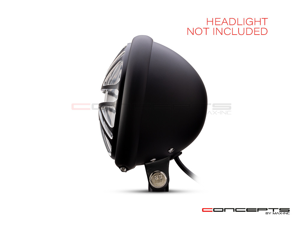 5.75" Union Jack Design Black / Contrast CNC Aluminum Headlight Guard Cover