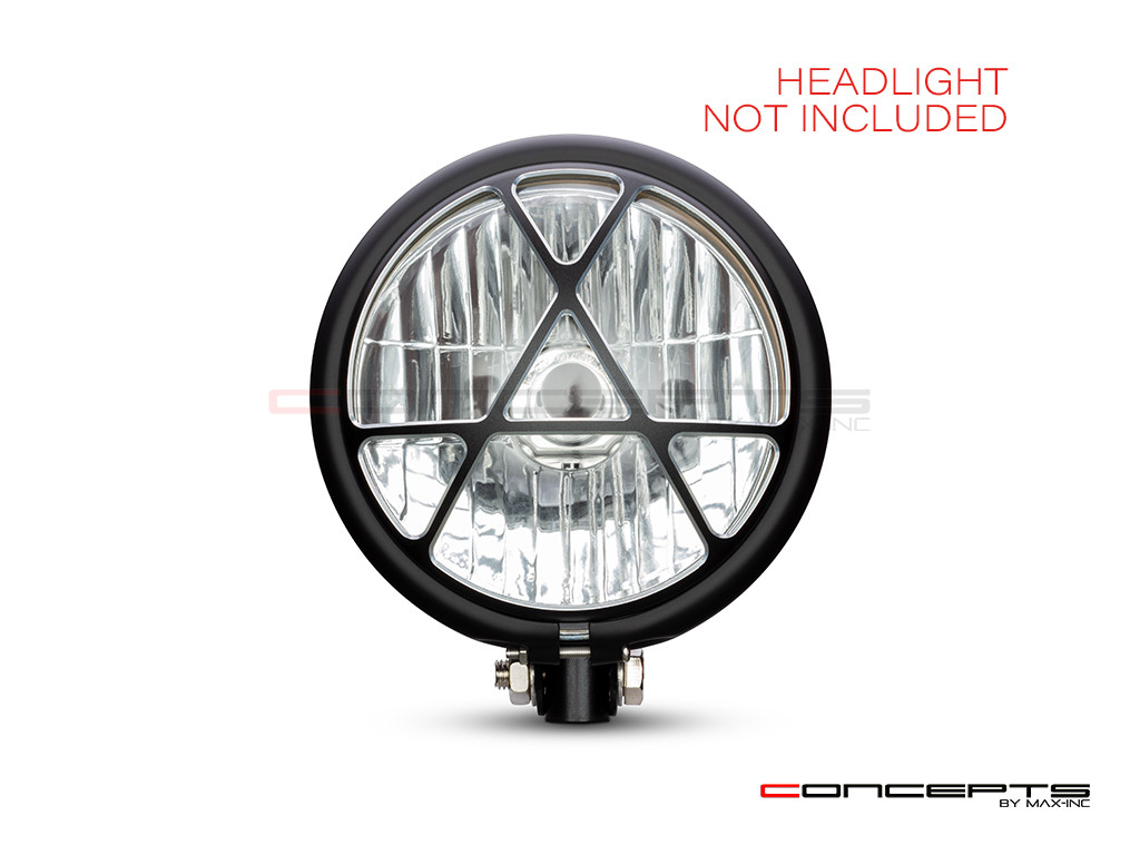 5.75" Anarchy Design Black / Contrast CNC Aluminum Headlight Guard Cover