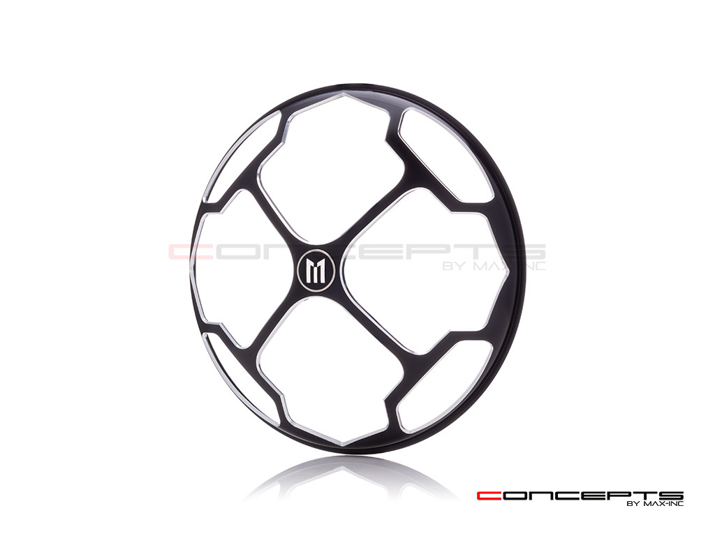 5.75" Rukis Design Black / Contrast CNC Aluminum Headlight Guard Cover