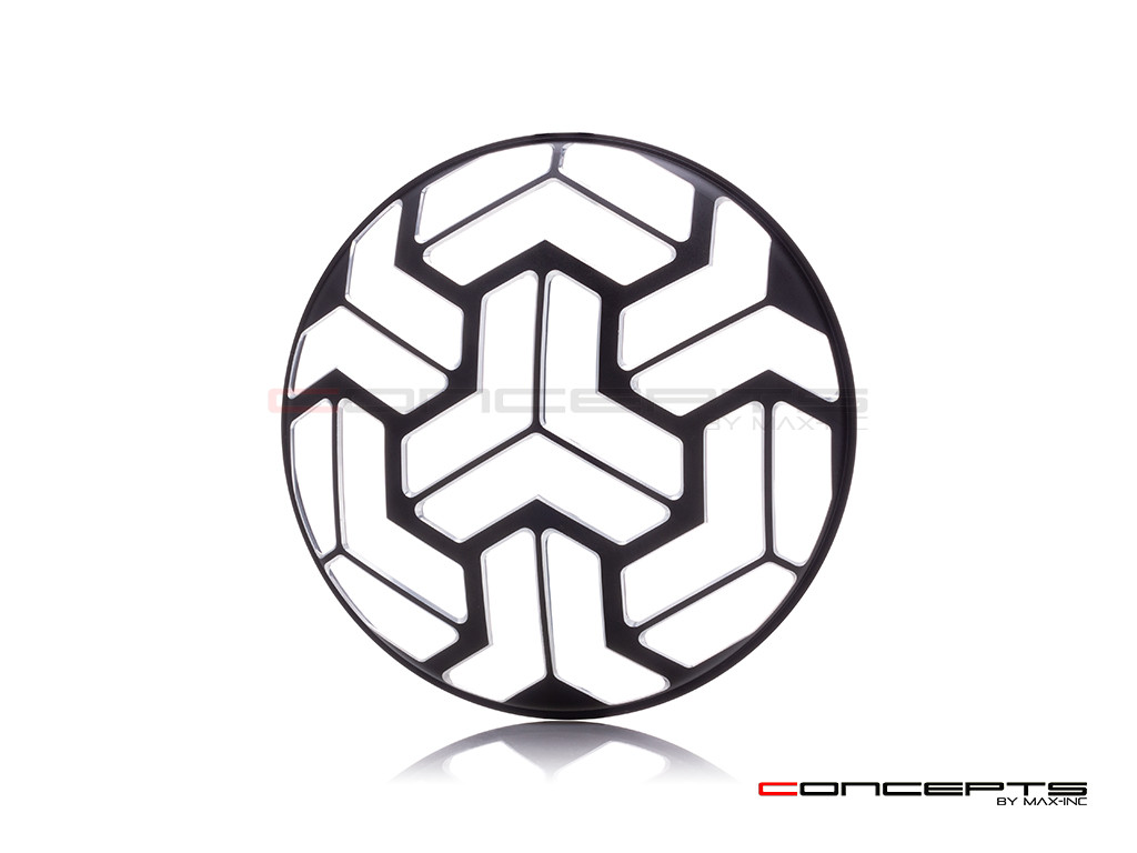 5.75" Trippa Design Black / Contrast CNC Aluminum Headlight Guard Cover