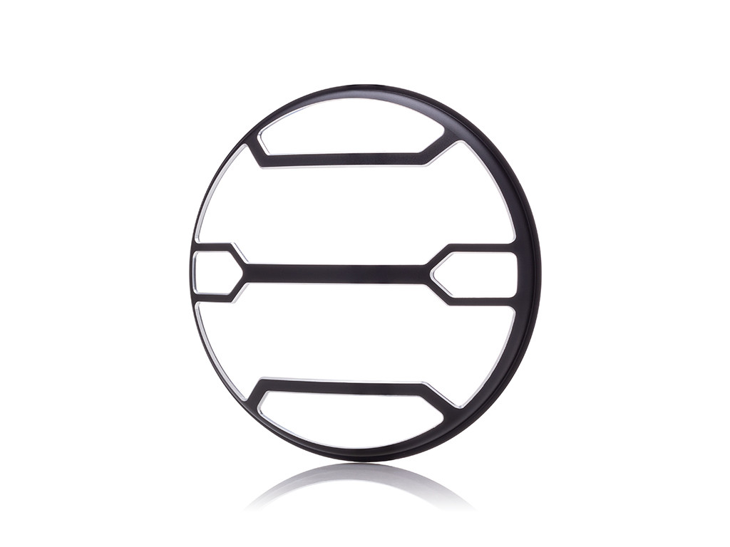 5.75" Strata Design Black / Contrast CNC Aluminum Headlight Guard Cover