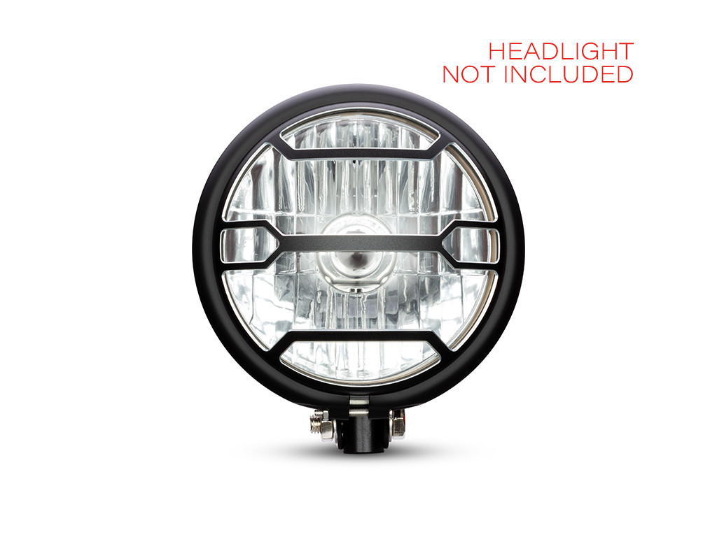 5.75" Strata Design Black / Contrast CNC Aluminum Headlight Guard Cover