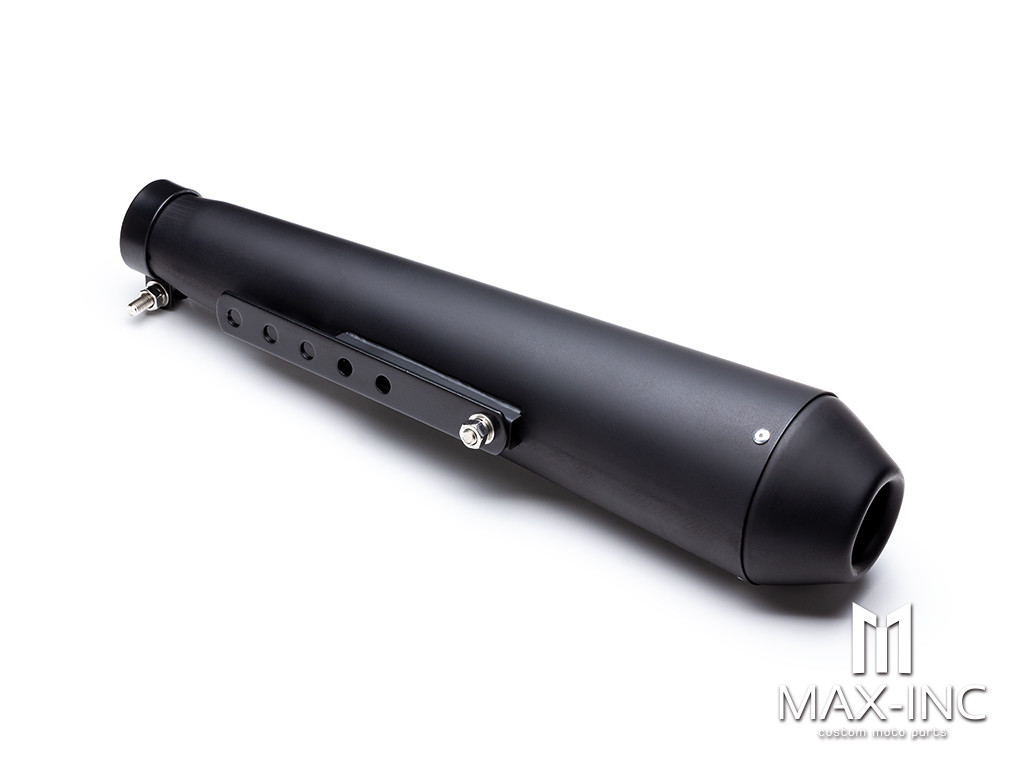 Matte Black Universal Trumpet Stainless Exhaust / Muffler