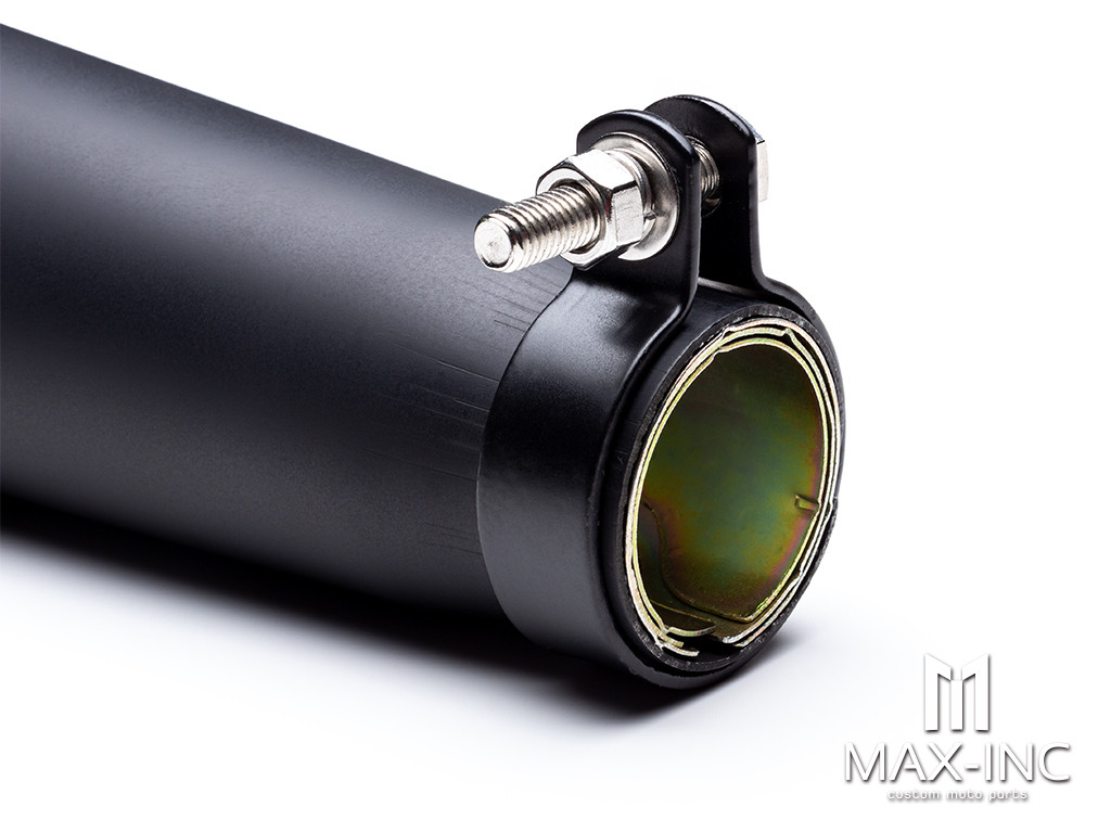 Matte Black Universal Trumpet Stainless Exhaust / Muffler