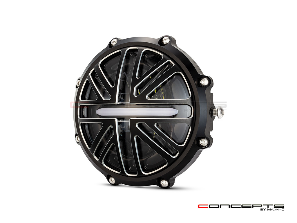 MONZA 5.75 Inch CNC Machined Aluminum LED Headlight - Union Jack Cover