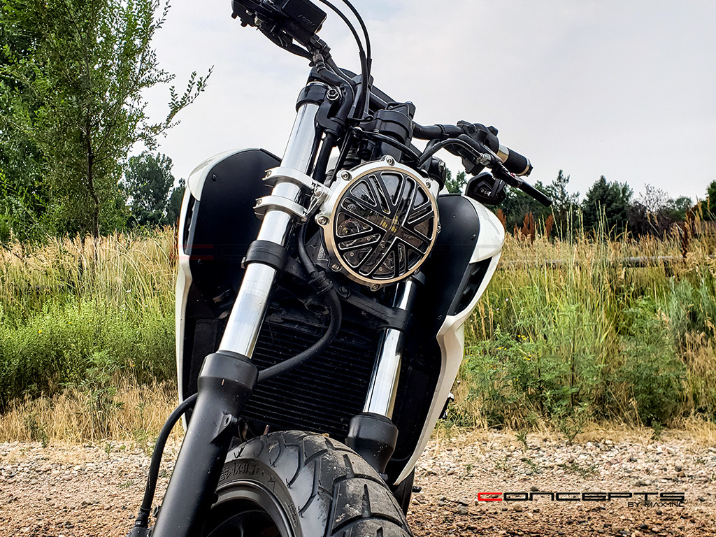 MONZA 5.75 Inch CNC Machined Aluminum LED Headlight - Union Jack Cover