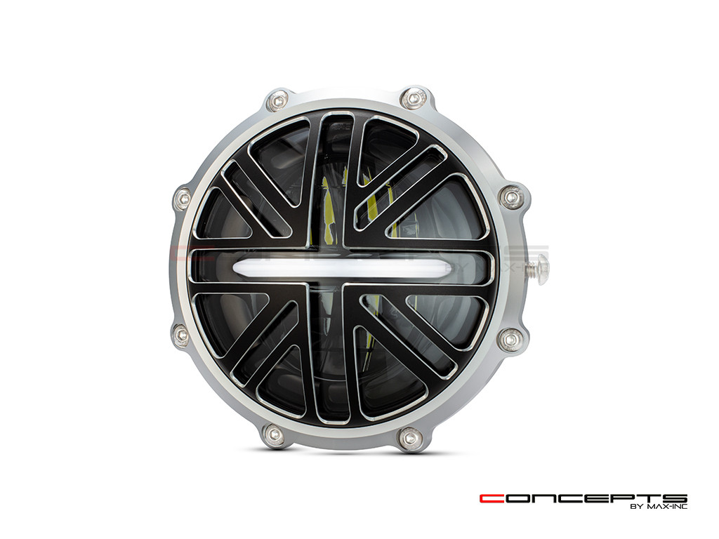 MONZA 5.75 Inch CNC Machined Aluminum LED Headlight - Union Jack Cover