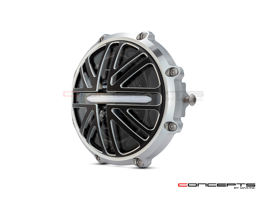 MONZA 5.75 Inch CNC Machined Aluminum LED Headlight - Union Jack Cover
