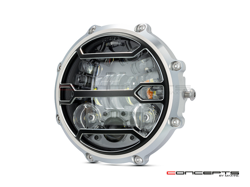 MONZA 5.75 Inch CNC Machined Aluminum LED Headlight - Strata Cover