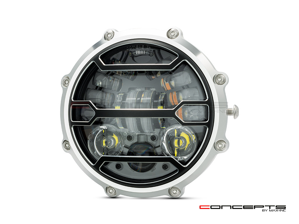 MONZA 5.75 Inch CNC Machined Aluminum LED Headlight - Strata Cover