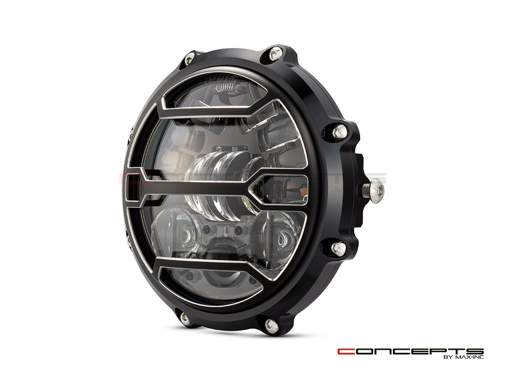 MONZA 5.75 Inch CNC Machined Aluminum LED Headlight - Strata Cover