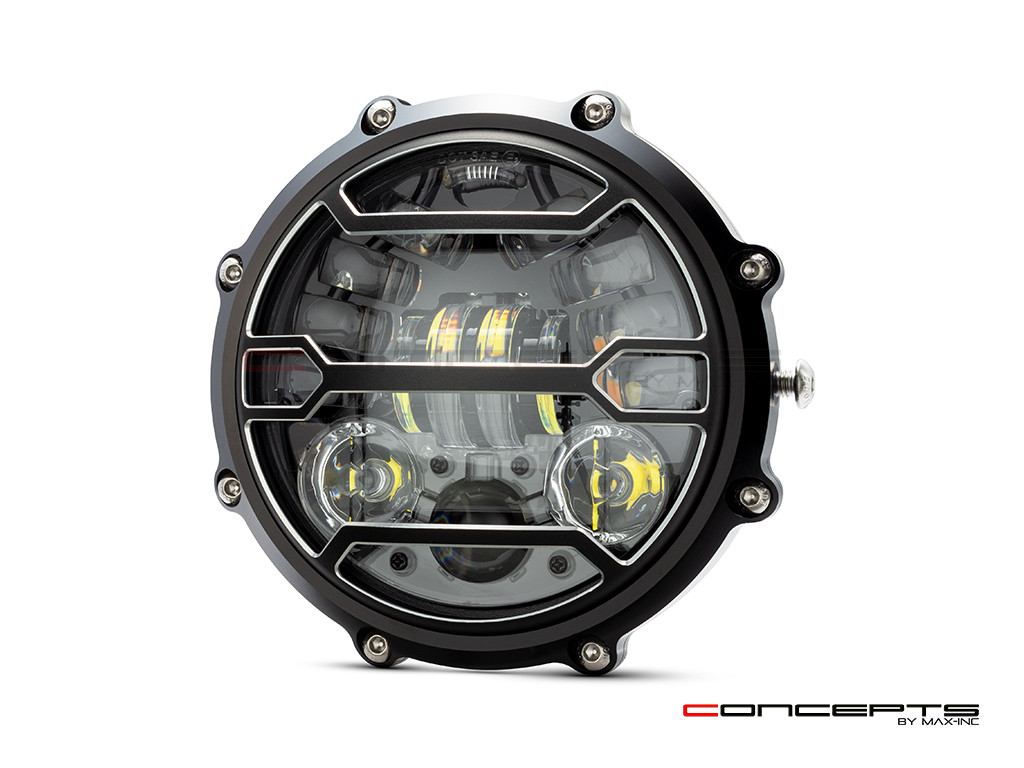MONZA 5.75 Inch CNC Machined Aluminum LED Headlight - Strata Cover