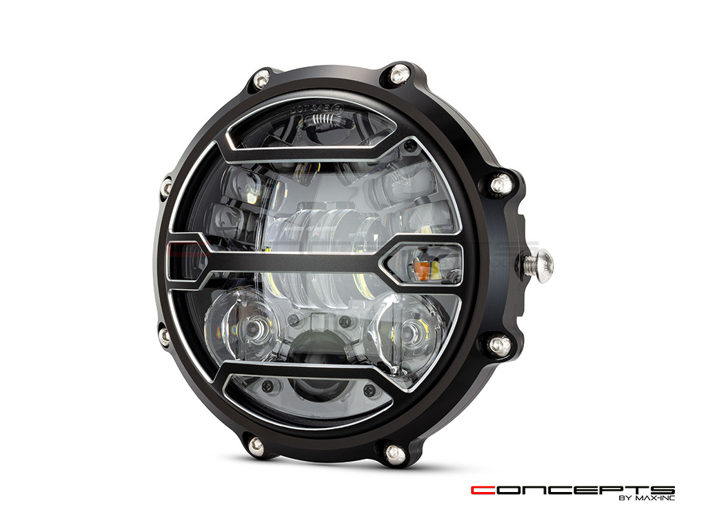 MONZA 5.75 Inch CNC Machined Aluminum LED Headlight - Strata Cover