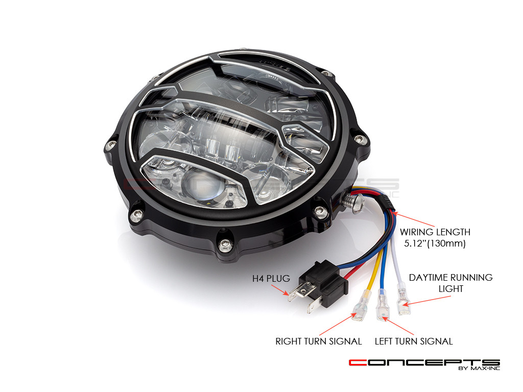 MONZA 5.75 Inch CNC Machined Aluminum LED Headlight - Strata Cover
