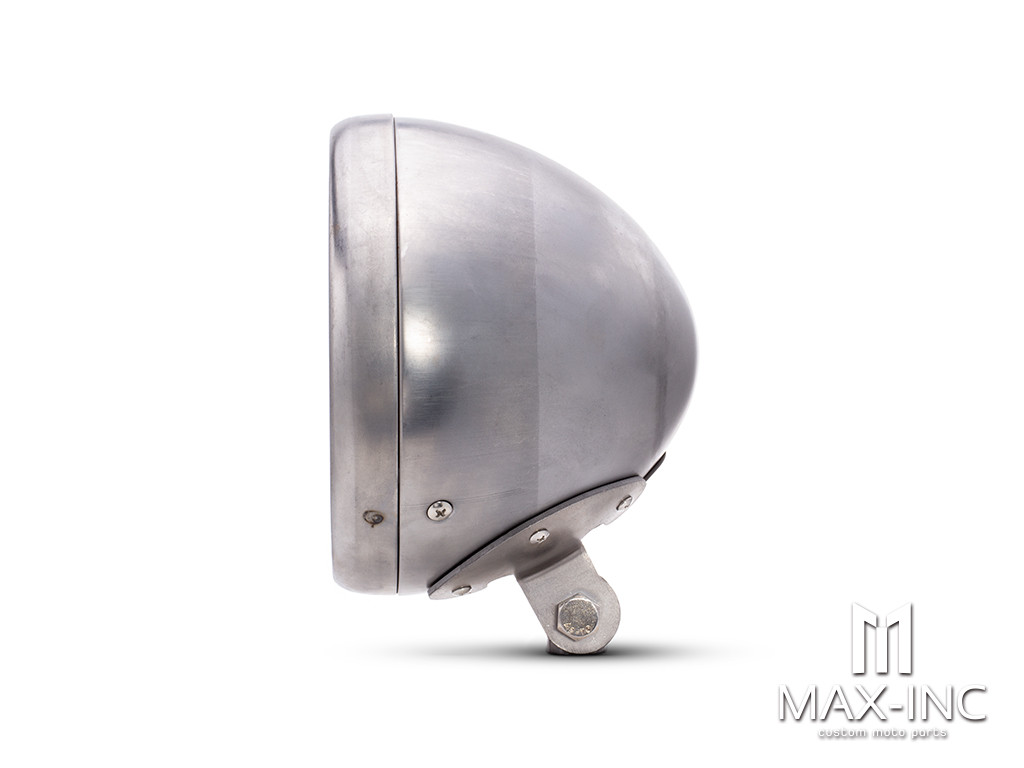 7.7 INCH Raw Unpainted Bottom Mount Metal Headlight Housing + Bezel Combo