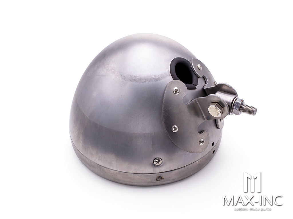 7.7 INCH Raw Unpainted Bottom Mount Metal Headlight Housing + Bezel Combo